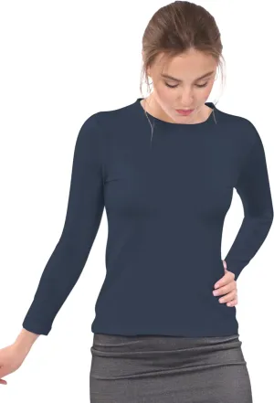 Kosher Casual Women's Modest Long Sleeve High Crew Neck Layering Top