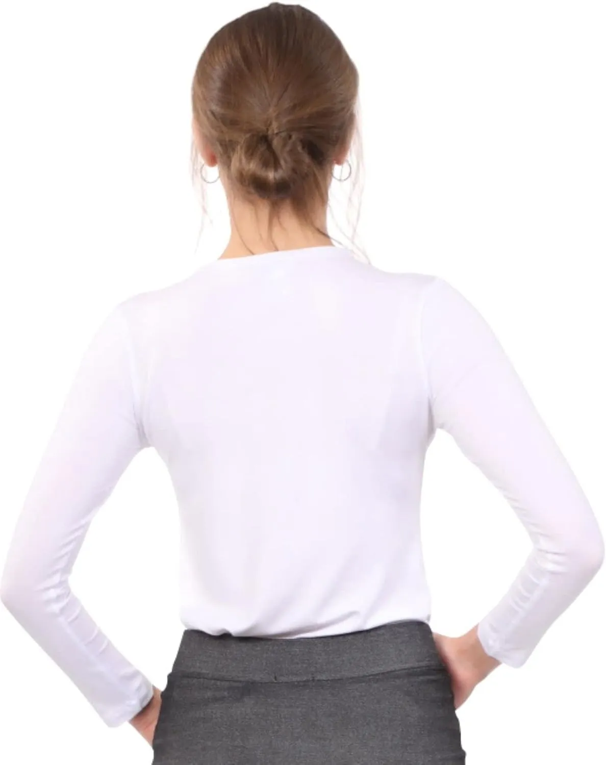 Kosher Casual Women's Modest Long Sleeve High Crew Neck Layering Top