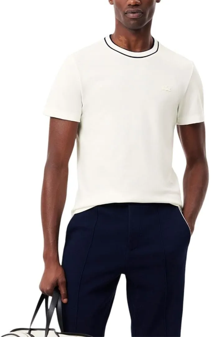 Lacoste Men's Piqu Stripe Collar T-Shirt