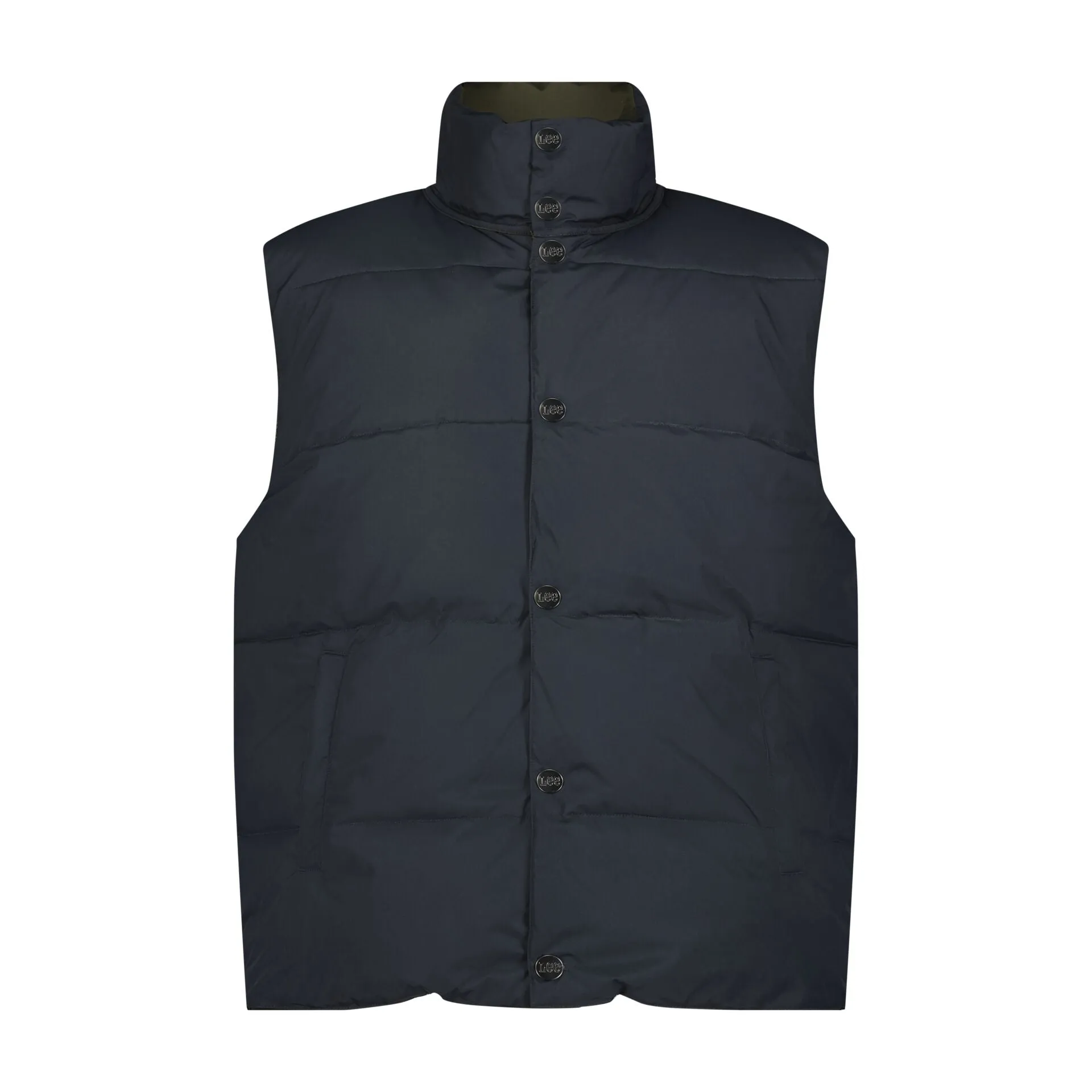 Lee Men's Reversible Western Puffer Vest In Olive Night