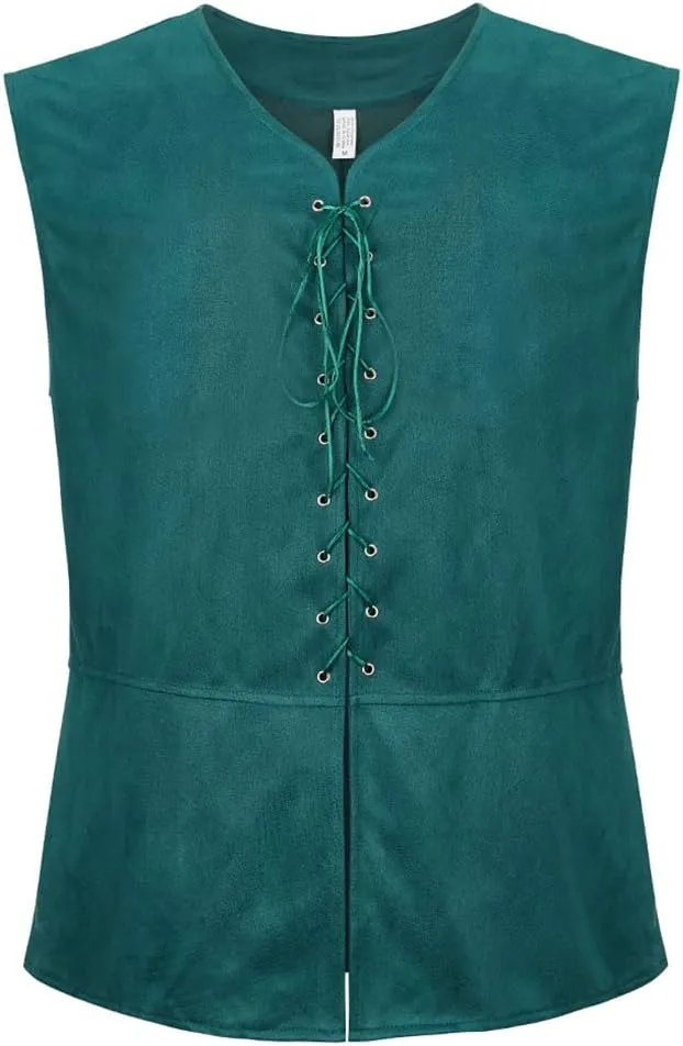 Lehauya Men's Pirate Vest Renaissance Vest Costume Pirate Costumes Medieval Steampunk Gothic Waistcoat