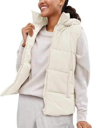 Lentta Women's Sleeveless Quilted Winter Warm Hooded Puffer Vest Padded Gilet Coat
