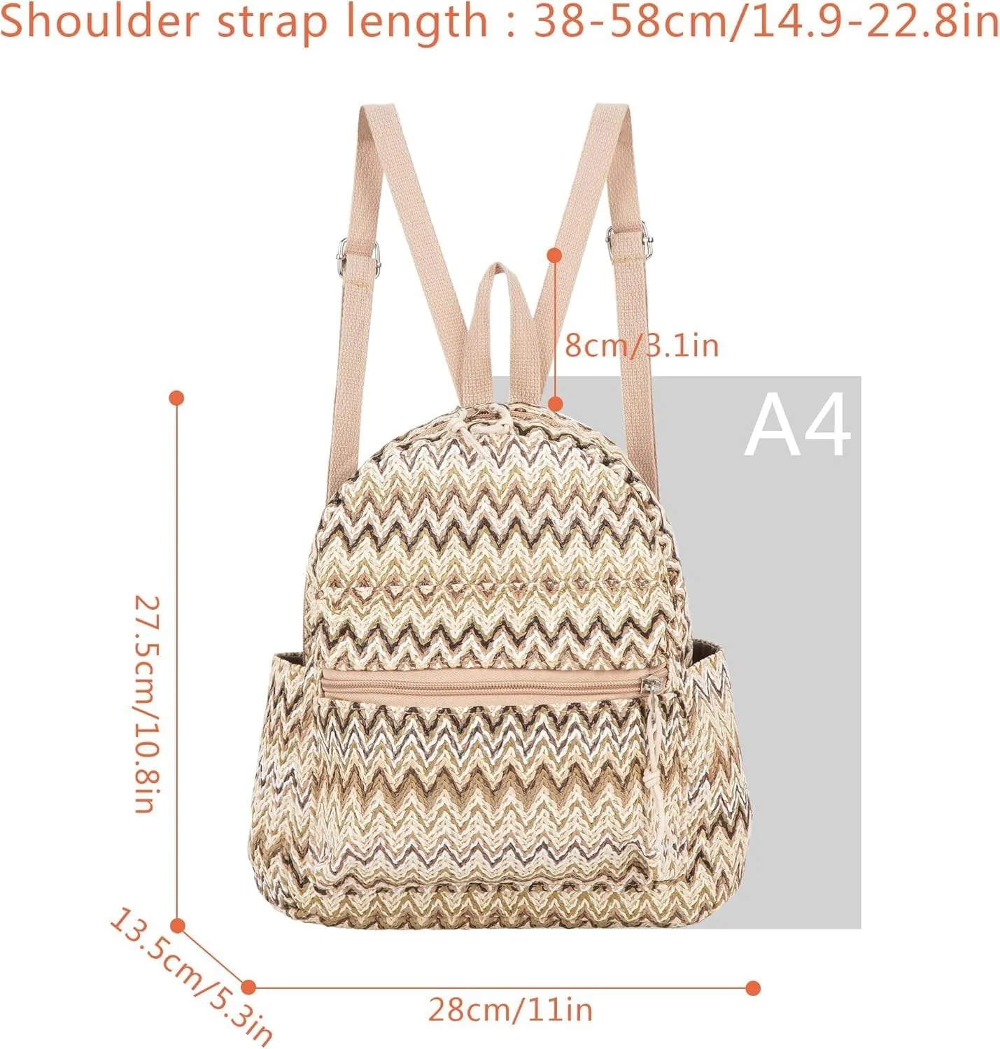 Lightweight Straw Crochet Drawstring Bucket Bag Beach Bag Hollow Out Shoulders Bag for Women One Size