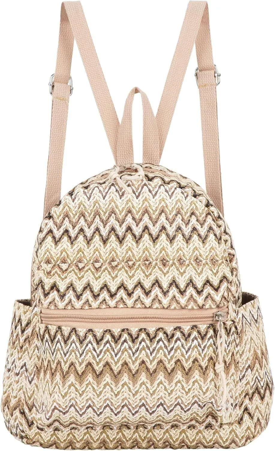 Lightweight Straw Crochet Drawstring Bucket Bag Beach Bag Hollow Out Shoulders Bag for Women One Size