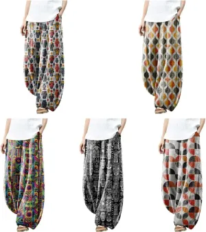 Linen Pants Women Baggy Pants Casual Loose with Pockets Trendy Pants Elastic Waist Relax Lantern Trouser