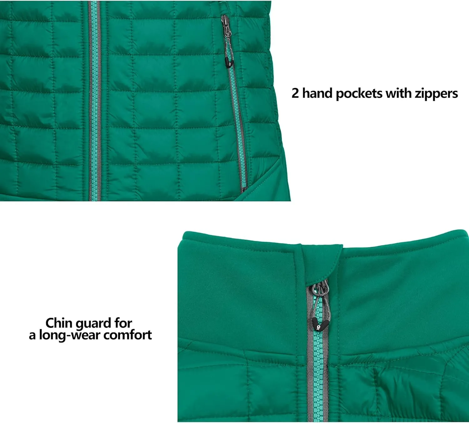 Little Donkey Andy Women's Lightweight Puffer Vest, Warm Outdoor Sleeveless Jacket for Hiking Travel Running Golf