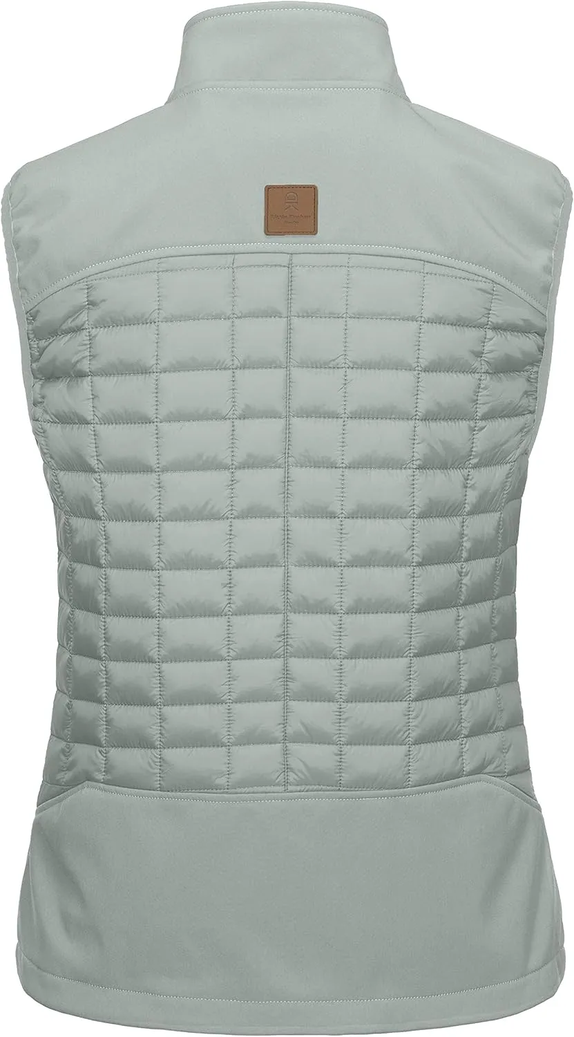 Little Donkey Andy Women's Lightweight Puffer Vest, Warm Outdoor Sleeveless Jacket for Hiking Travel Running Golf