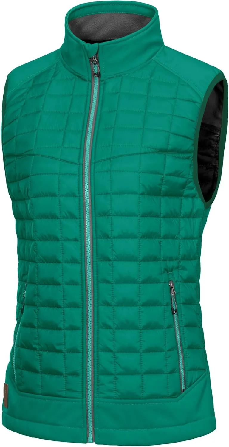 Little Donkey Andy Women's Lightweight Puffer Vest, Warm Outdoor Sleeveless Jacket for Hiking Travel Running Golf