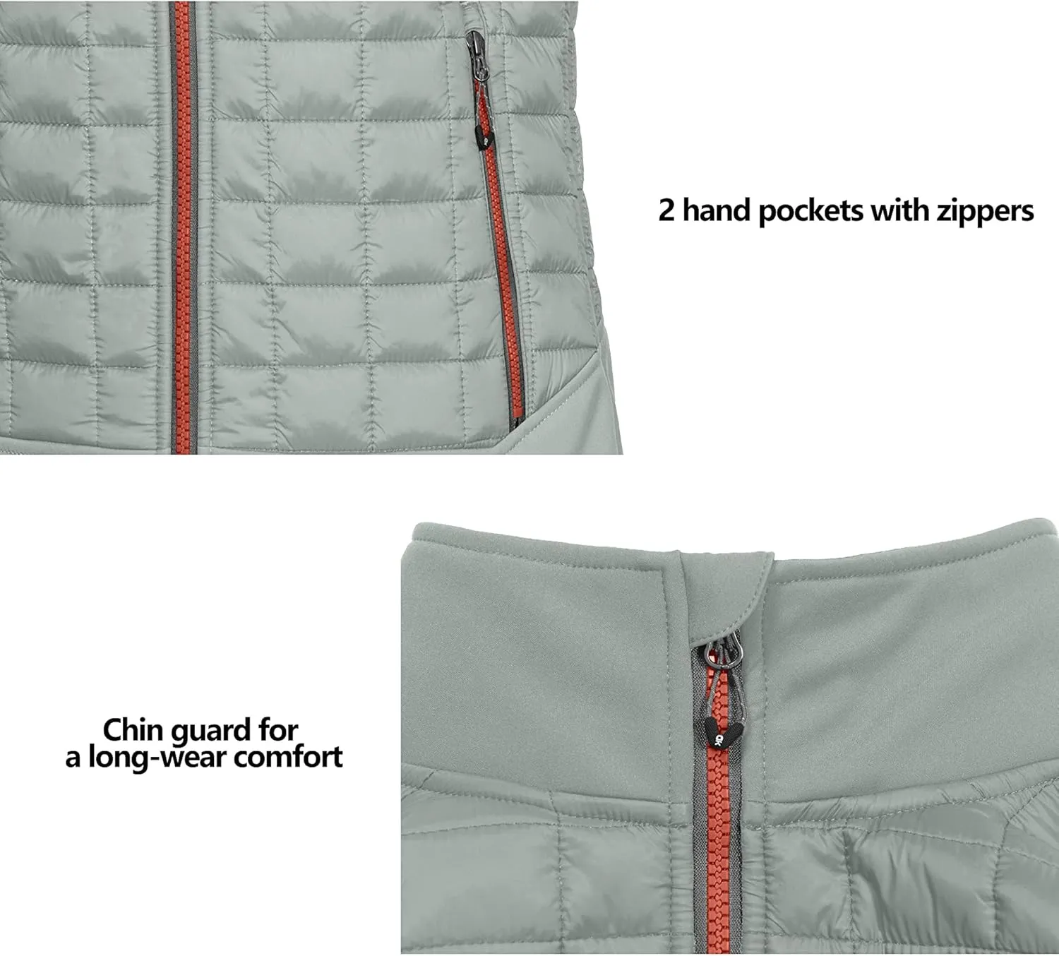 Little Donkey Andy Women's Lightweight Puffer Vest, Warm Outdoor Sleeveless Jacket for Hiking Travel Running Golf