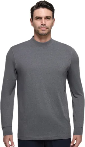 Long Sleeve Shirts for Men Mock Turtleneck Moisture Wicking Business Casual Pullover Undershirts Mens Tee Shirt Top