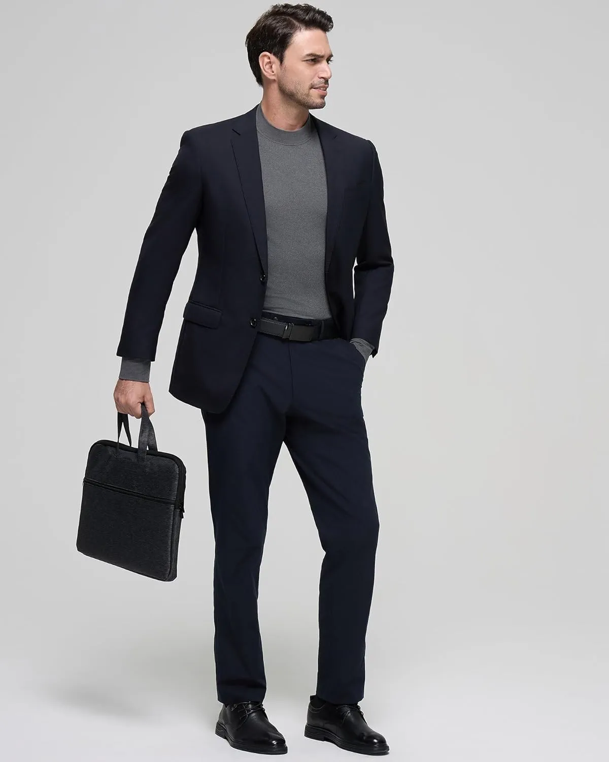 Long Sleeve Shirts for Men Mock Turtleneck Moisture Wicking Business Casual Pullover Undershirts Mens Tee Shirt Top