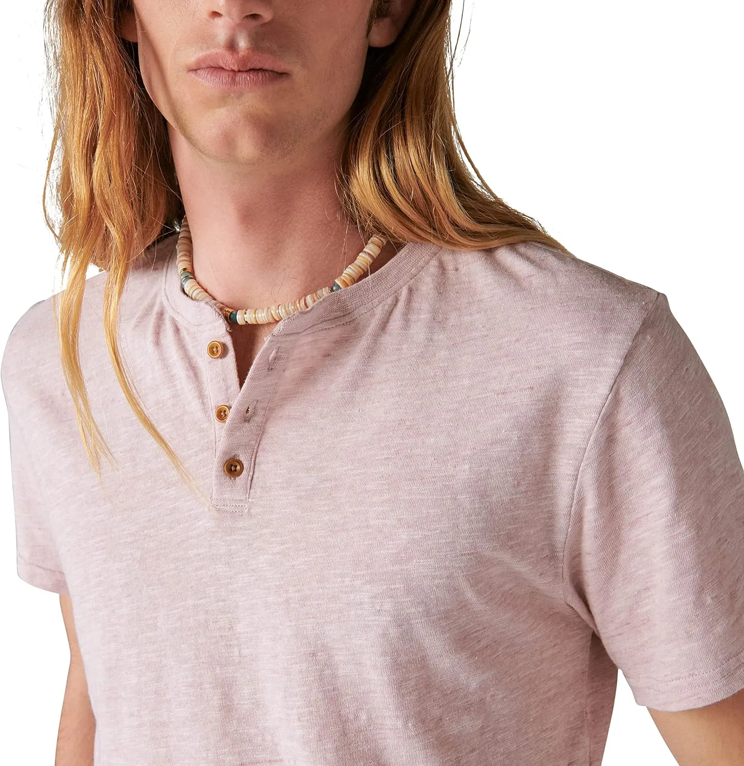 Lucky Brand Men's Linen Short Sleeve Henley