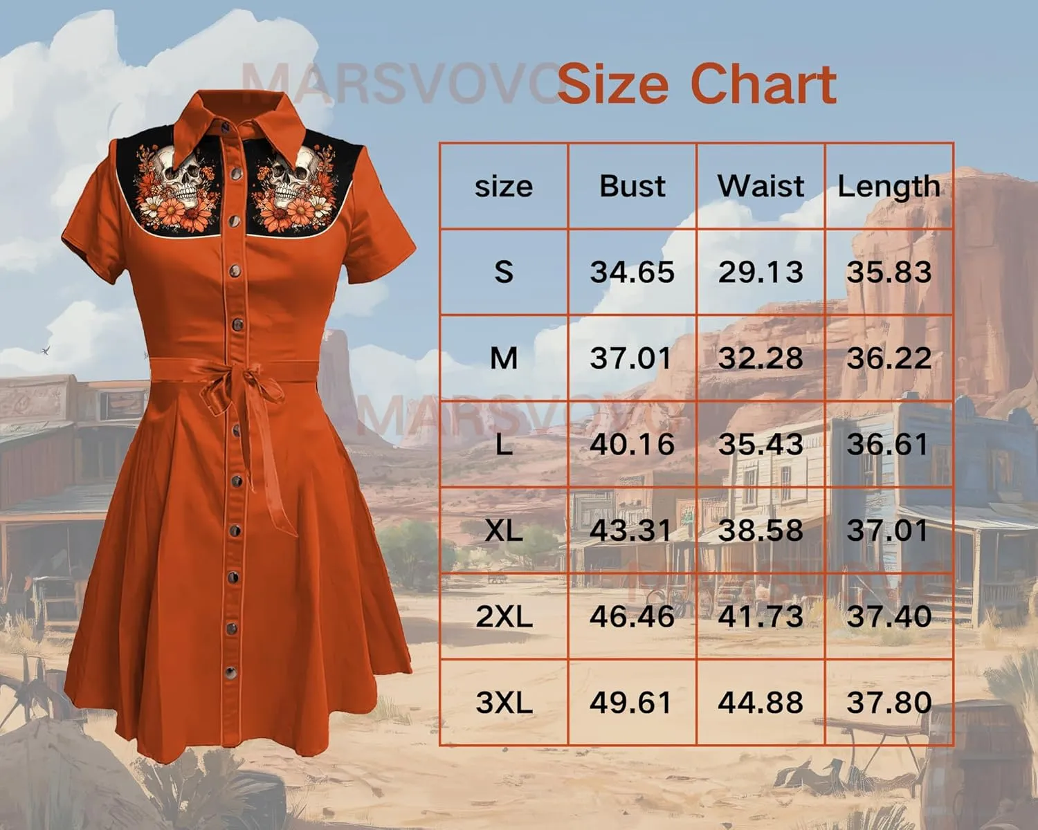 MARSVOVO Vintage Western Flower Printed Shirt Dress Women Summer Button Down Casual Retro Cowgirl Style Midi Dresses