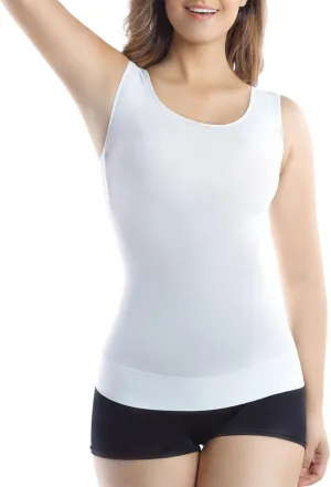  MD Womens Undershirt Short Sleeve, Compression T-Shirt Tank Tops, Tummy Control Scoop Neck Basic Tee Camisole Seamless