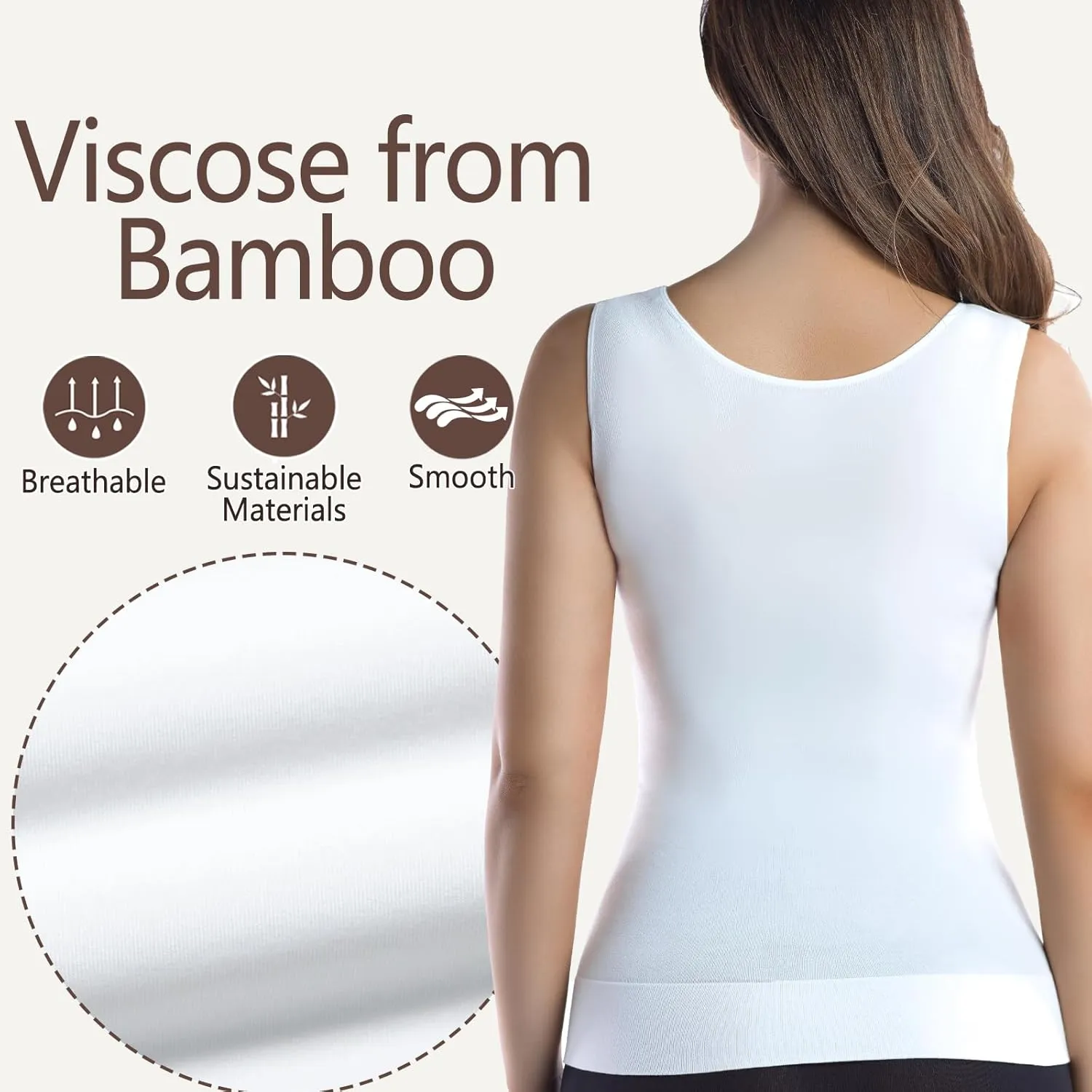  MD Womens Undershirt Short Sleeve, Compression T-Shirt Tank Tops, Tummy Control Scoop Neck Basic Tee Camisole Seamless