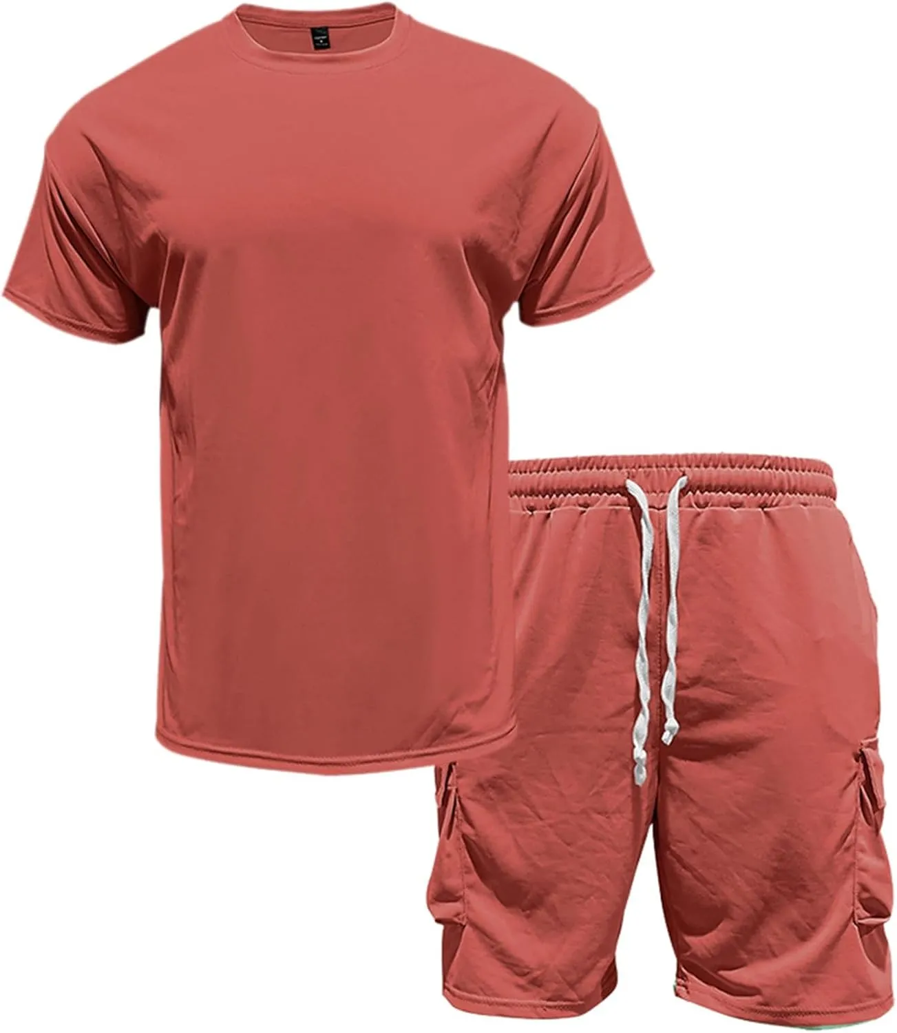 Men Outfits 2 Piece Fashion Casual Summer Drop Shoulder Oversize Tee Shirt Shorts Set Athletic Jogging Tracksuit