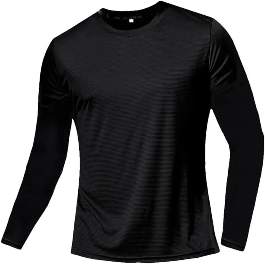 Men Summer Ice Silk Long Sleeve T-Shirt Quick Dry Breathable Outdoor Sun Protection Running Outer Wear