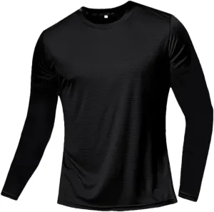 Men Summer Ice Silk Long Sleeve T-Shirt Quick Dry Breathable Outdoor Sun Protection Running Outer Wear