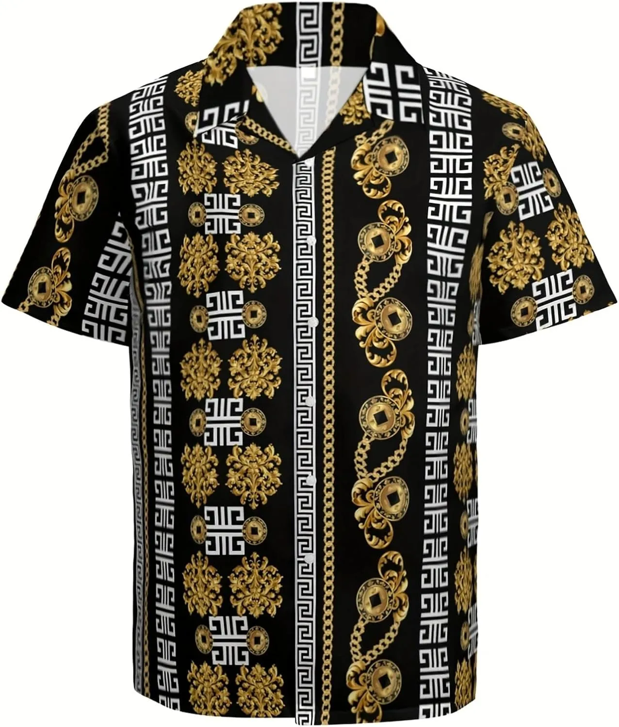 Men's Button Shirt Beach Shorts Set, Hawaiian Short Sleeve Shirt Quick Dry Beach Shorts 2 Pcs with Bucket Hat