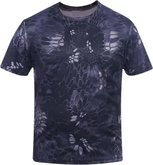 Mens Camo Fishing Shirts UPF 50  UV Protection Sun Shirt Lightweight Quick Dry Short Sleeve Rash Guard Swim T-Shirt