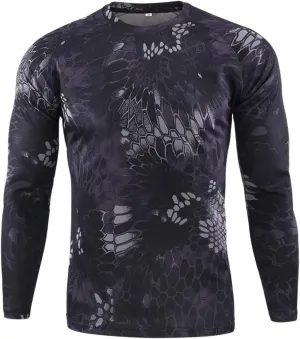 Men's Camouflage Hunting Shirt Long Sleeve Quick Dry Outdoor Clothing Camouflage Printed Sportswear