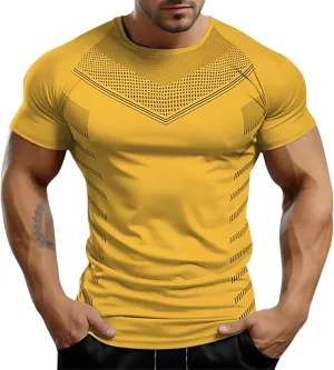 Mens Casual Slim Fit Short Sleeve T-Shirts Soft Lightweight Crew-Neck Size Baseball Shirt