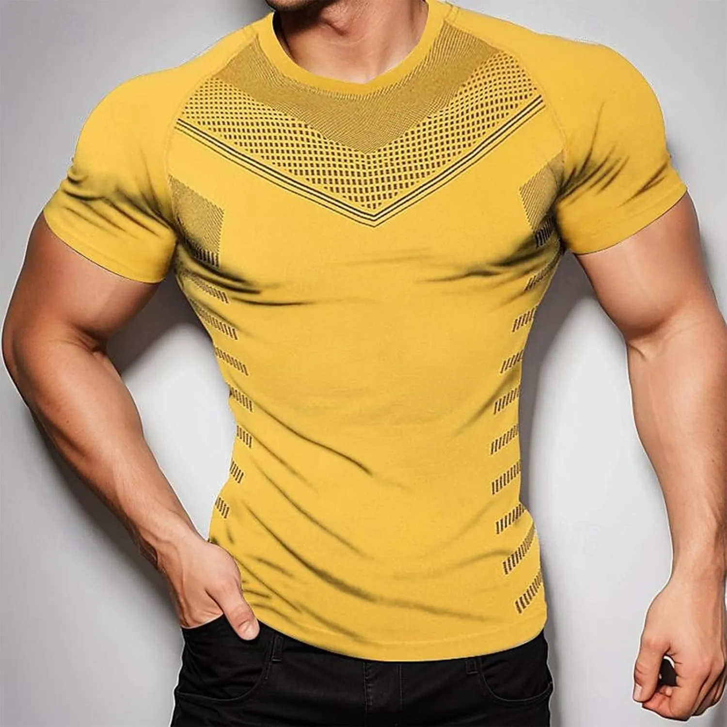 Mens Casual Slim Fit Short Sleeve T-Shirts Soft Lightweight Crew-Neck Size Baseball Shirt