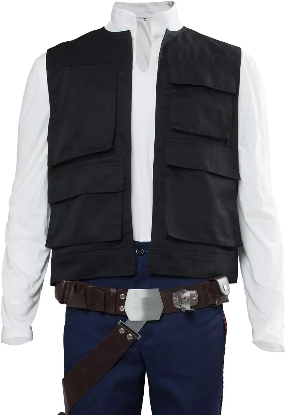 Men's Cosplay Vest Black Vest with Multi Pockets Deluxe Halloween Cosplay Outfits