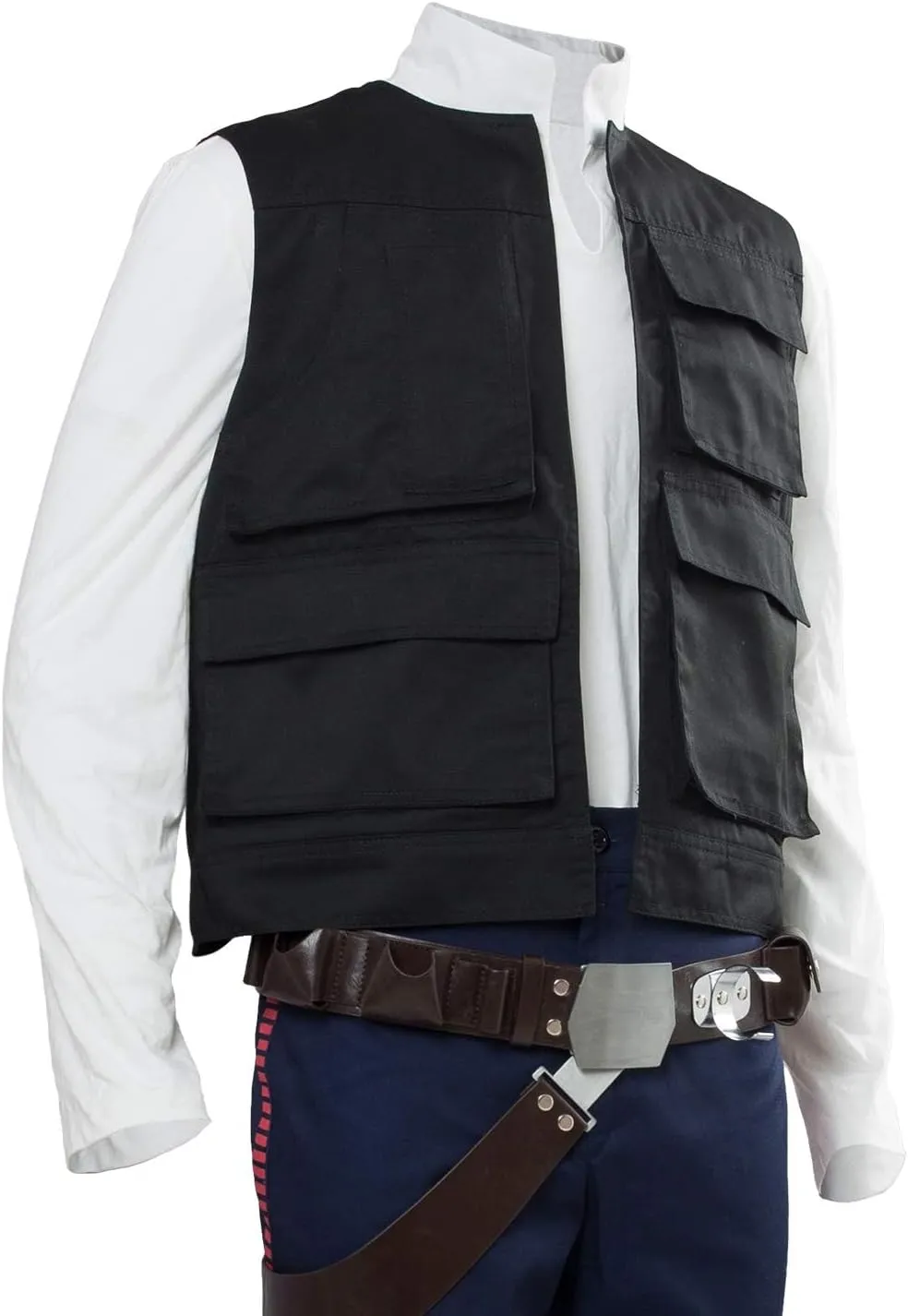 Men's Cosplay Vest Black Vest with Multi Pockets Deluxe Halloween Cosplay Outfits