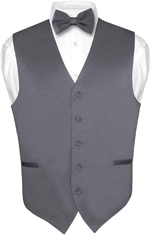 Men's Dress Vest & BowTie Solid ROYAL BLUE Color Bow Tie Set for Suit or Tuxedo
