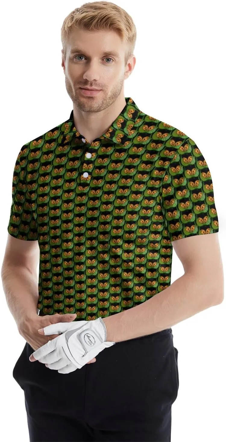 Men's Golf Shirts Funny Polo Shirt Moisture Wicking Golf Shirt Quick-Dry Polo Shirts Short Sleeve Funny Theme Outfits for Men