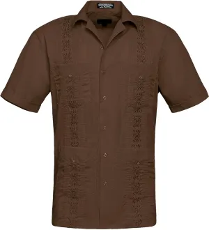 Men's Guayabera Premium Lightweight Embroidered Pleated Cuban Shirt
