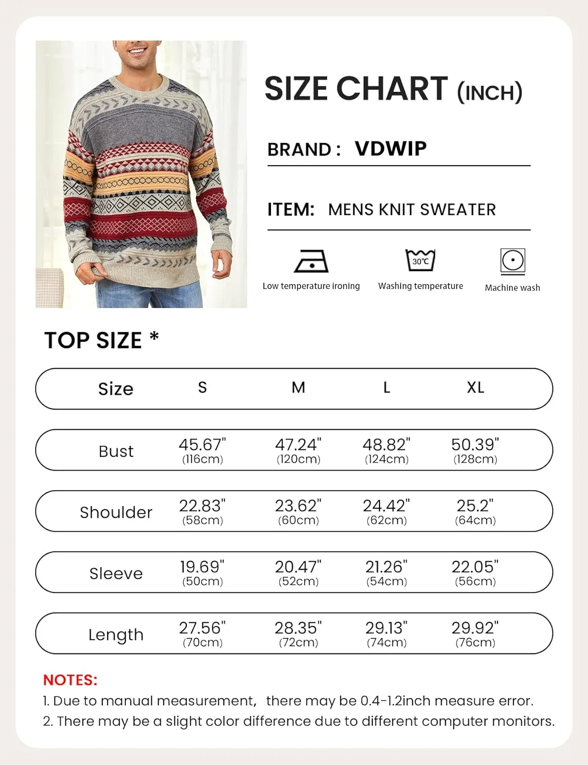 Mens Knit Sweater Grandpa Vintage Knitted Sweaters Oversized Striped Spring Pullover Casual Long Sleeve Pullovers