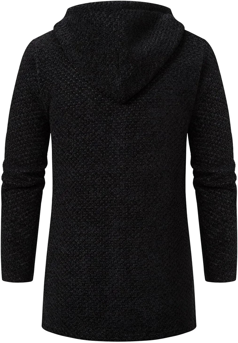 Mens Long Cardigan Hoodies Full Zip Fleece Lined Sweaters Fashion Knitted Men Regular Fit Sweater Hooded Coat