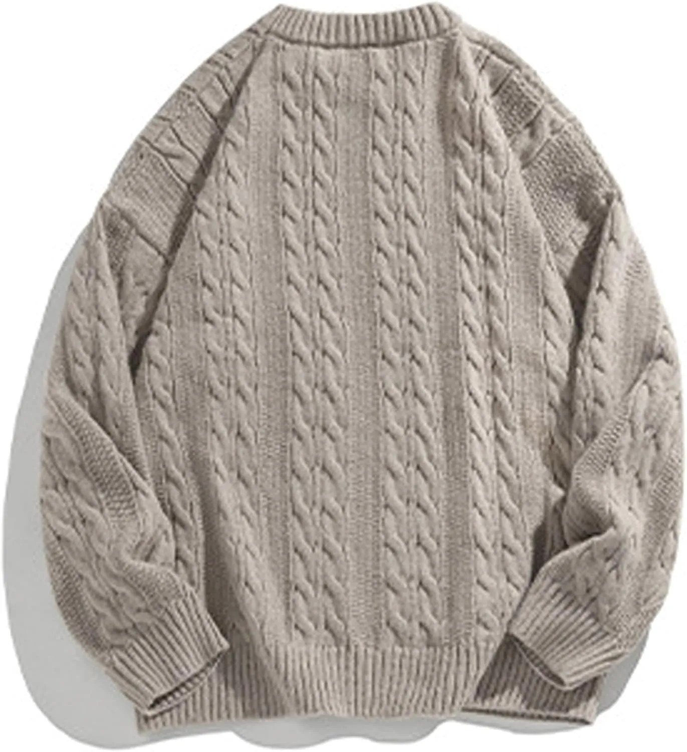 Mens Oversized Sweater Unisex Long Sleeve Cable Knit Sweaters Aesthetic Streetwear Casual Sweater Jumper Tops