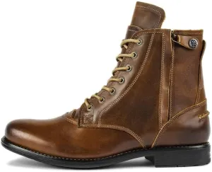 Men's Oxford boots Lace-Up Side Zipper Round Toe Low Heel Leather Boots Military Uniform Cavalry Boots Hiking Boots