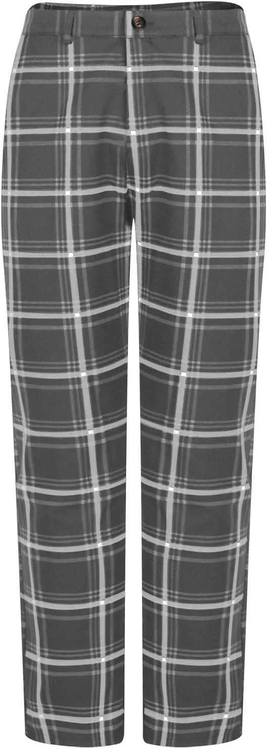 Mens Plaid Pants Skinny Dress Pants Stretch Slim Fit Business Casual Dress Chinos Pants for Men