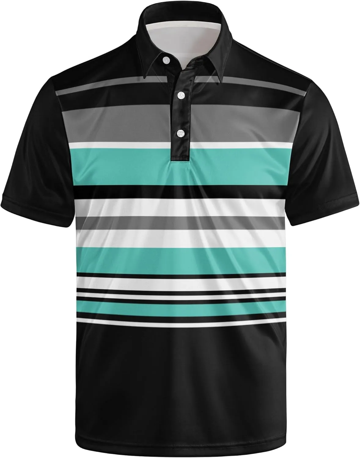 Men's Polo Shirt Funny Golf Shirts Quick Dry Print Performance Short Sleeve Collared Golf Polo Shirts for Men, S-4XL