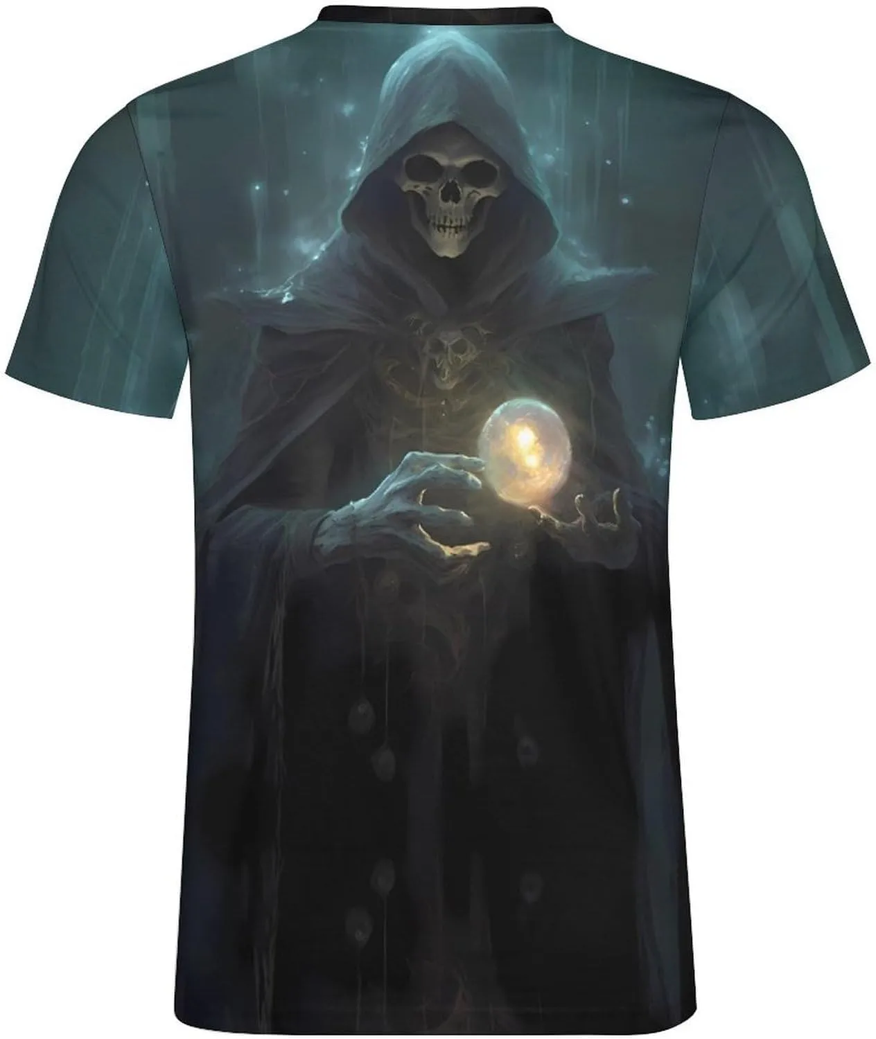 Mens Skull T-Shirts Slim Fit Qucik Dry Short Sleeve 3D Skull Graphic Print Summer Streetwear Tees