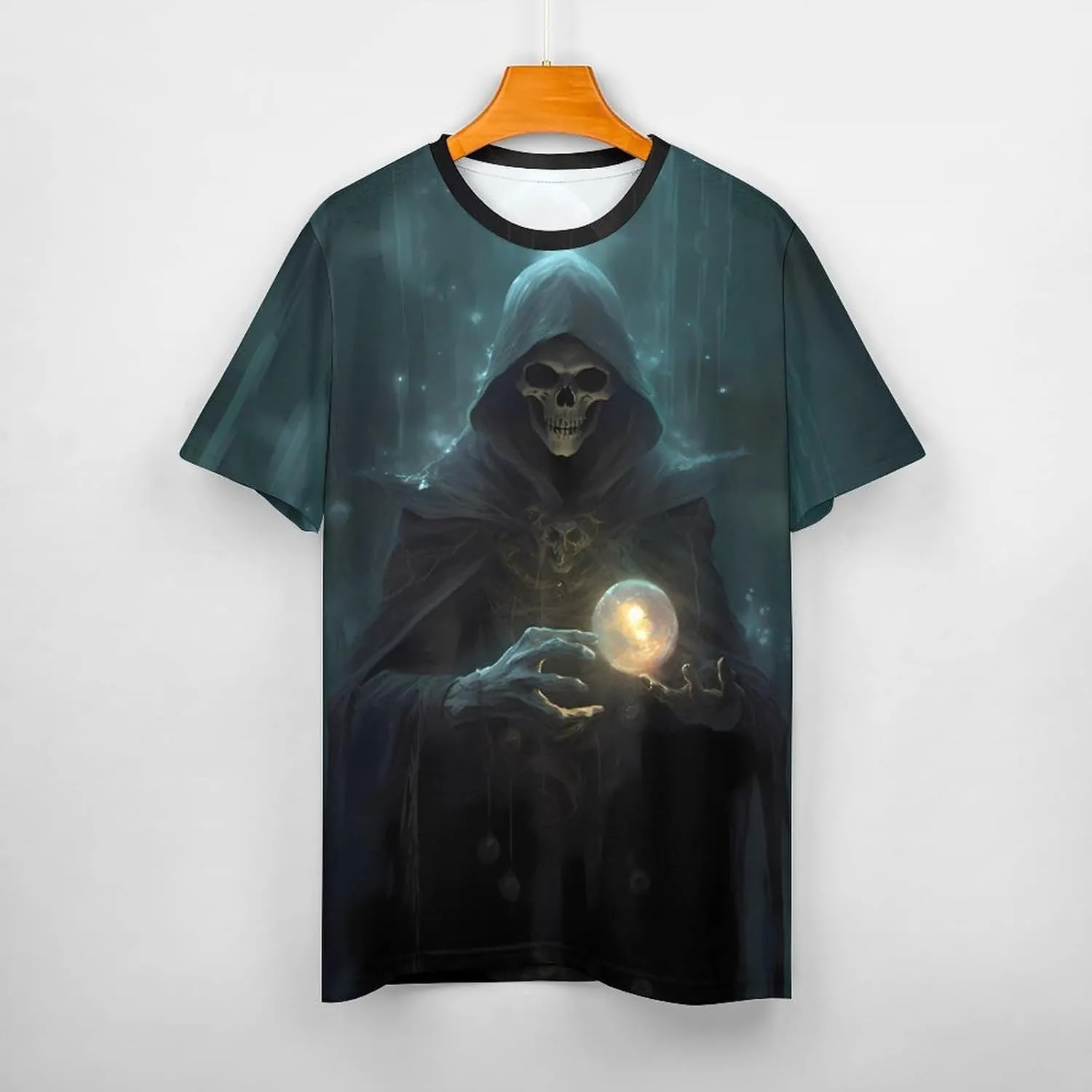 Mens Skull T-Shirts Slim Fit Qucik Dry Short Sleeve 3D Skull Graphic Print Summer Streetwear Tees