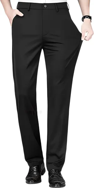 Mens Stretch Dress Pants, Men's Classic Fit Casual Pants Lightweight Flat Front Golf Work Suit Pants