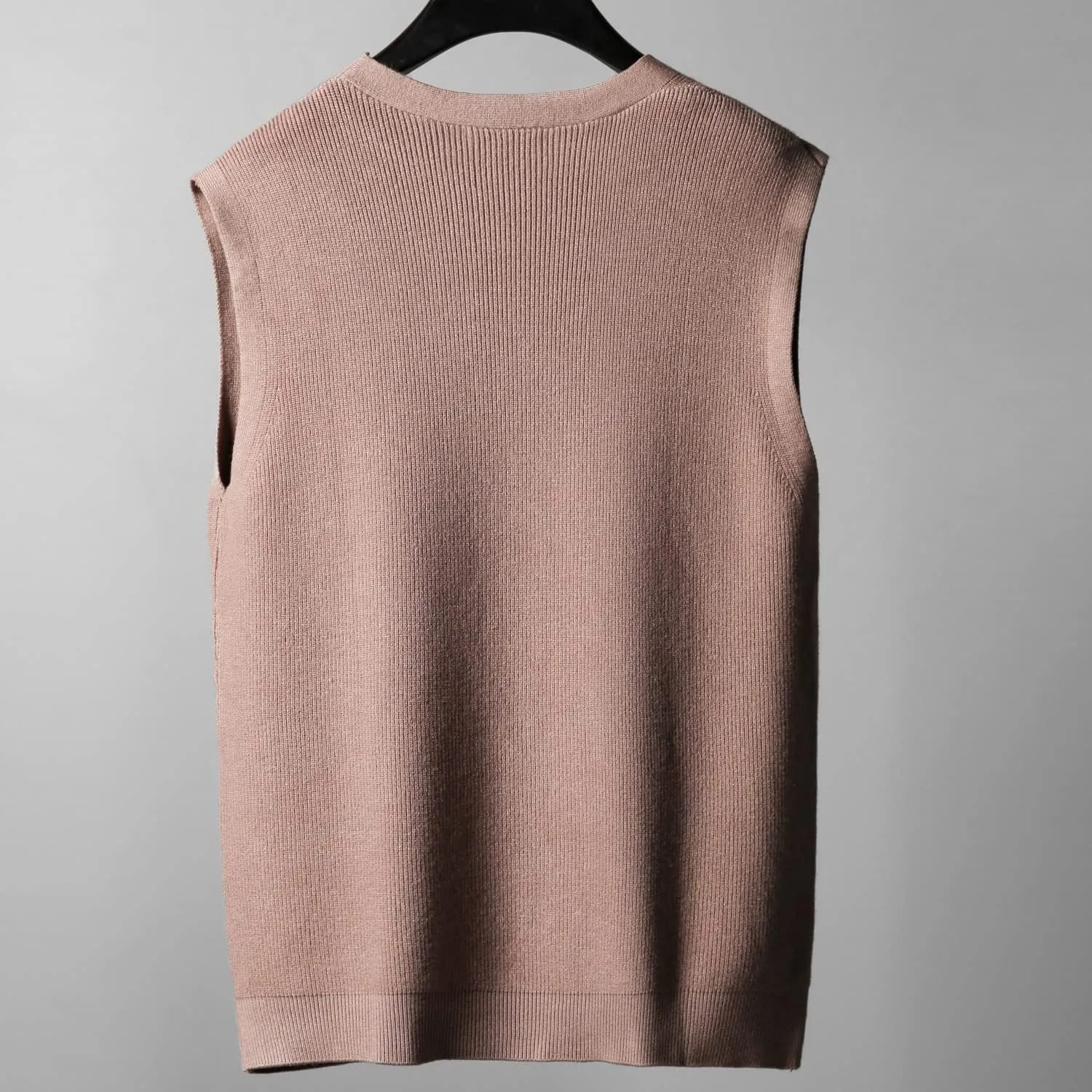 Men's Sweater Vest V-Neck Sleeveless Cardigan Loose Button up Knitted Fall Winter Heavy Knitwear with Pockets S~5XL