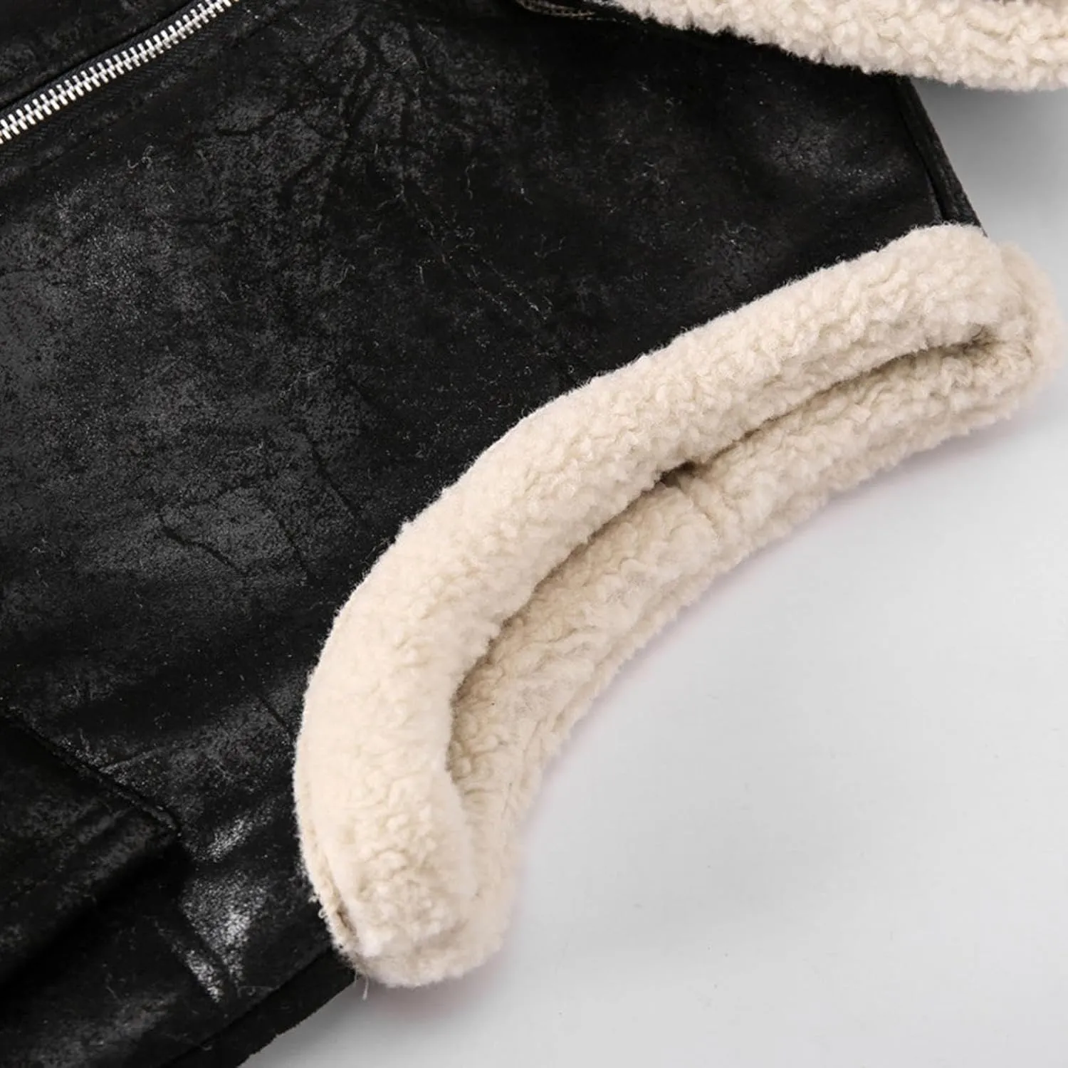 Mens Winter Vests Outerwear Hooded Fleece Lined Faux Leather Chunky Casual Vest Jacket Plus Size Coat With Pocket