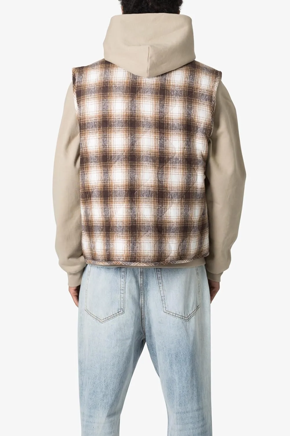 mnml Men's Brushed Plaid Vest