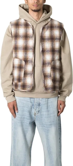 mnml Men's Brushed Plaid Vest