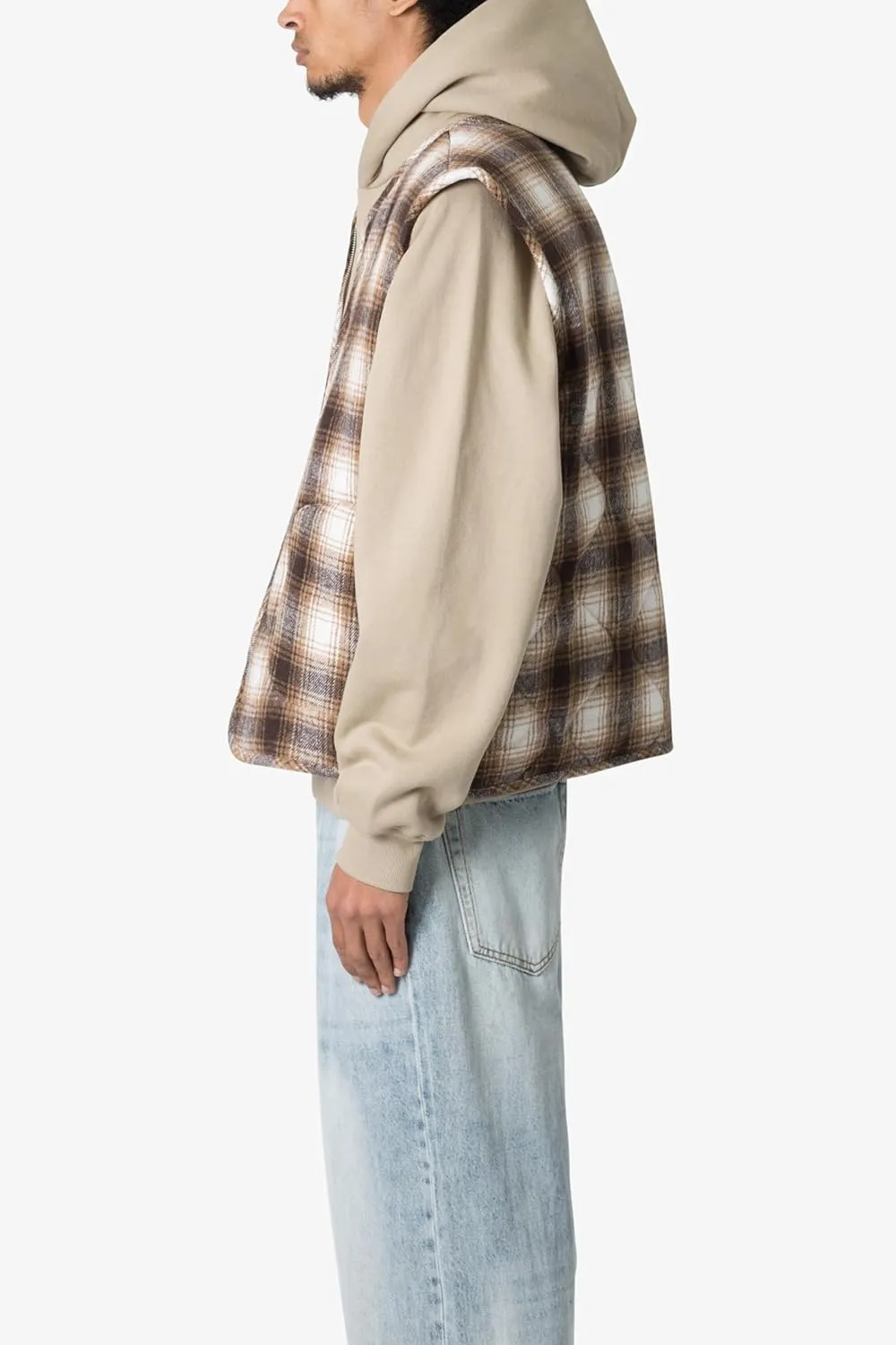 mnml Men's Brushed Plaid Vest