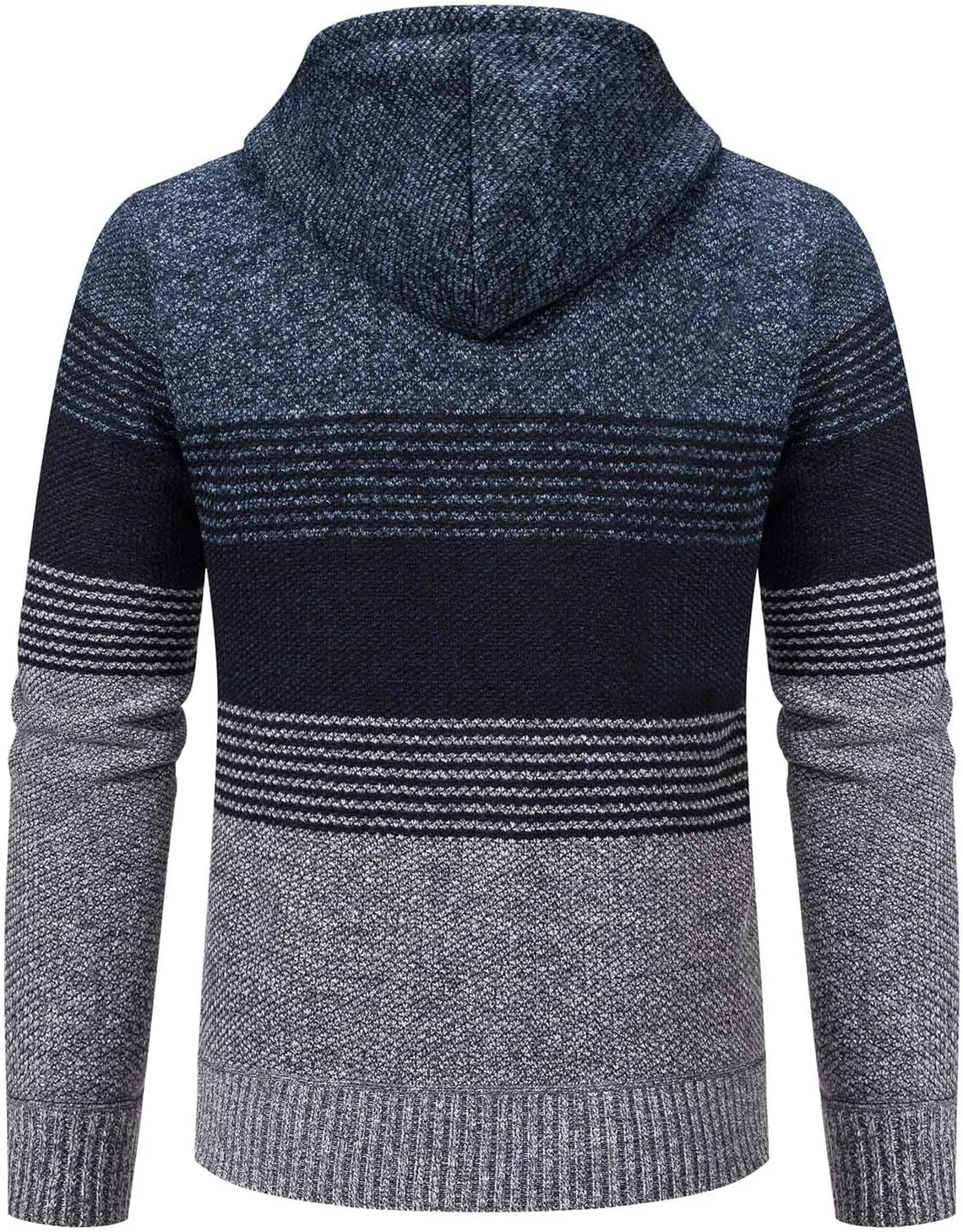 Mylldey Mens Hoodies Knit Sweater, Full Zip Fleece Lined Cardigan Sweaters Casual Regular Fit Knit Hooded Men Sweater Jacket
