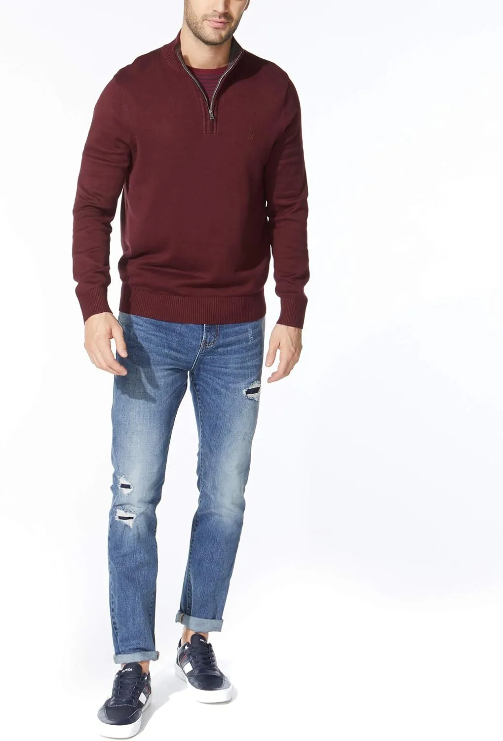 Nautica Men's Quarter-Zip Sweater
