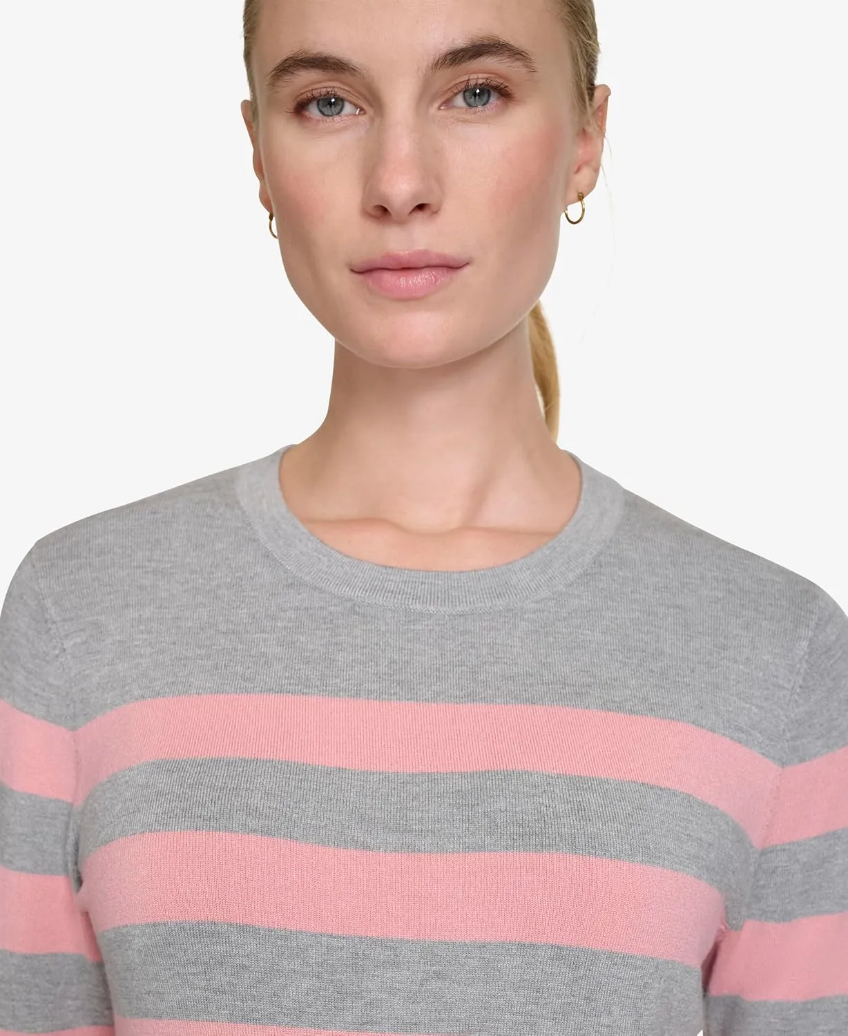 Nautica Women's Stripe Long Sleeve Crewneck Sweater