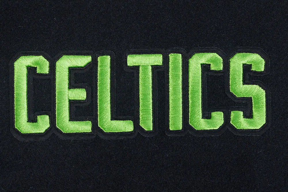 NBA BOSTON CELTICS CITY EDITION 24-25 MEN'S RIB WOOL VARSITY JACKET (BLACK)
